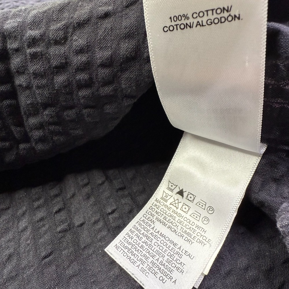 Lucky Brand Mens Black Classic Dobby-Cotton Short-Sleeve Button Up Shirt Size M - Picture 6 of 12
